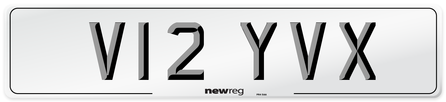 V12 YVX Number Plate from New Reg